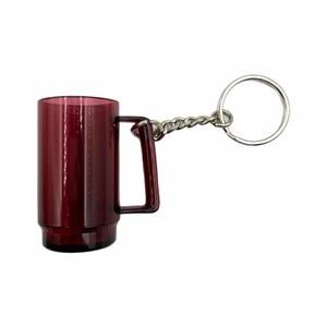 Vintage Tupperware Mini Acrylic Mug / Pitcher Keychain - Maroon / Dark Red